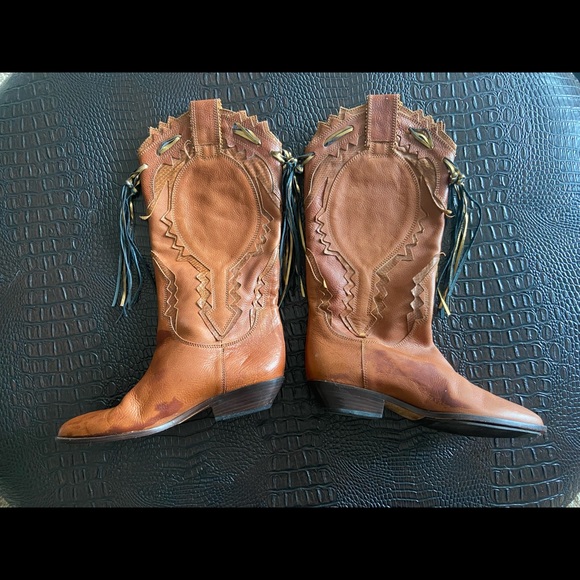 Vintage Italian Leather Cowboy Boots - Made in Italy - Picture 12 of 15